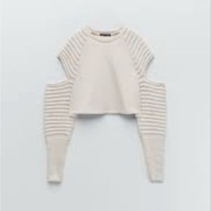 ZARA CROP CUT OUT SWEATER NWT SZ XS-S